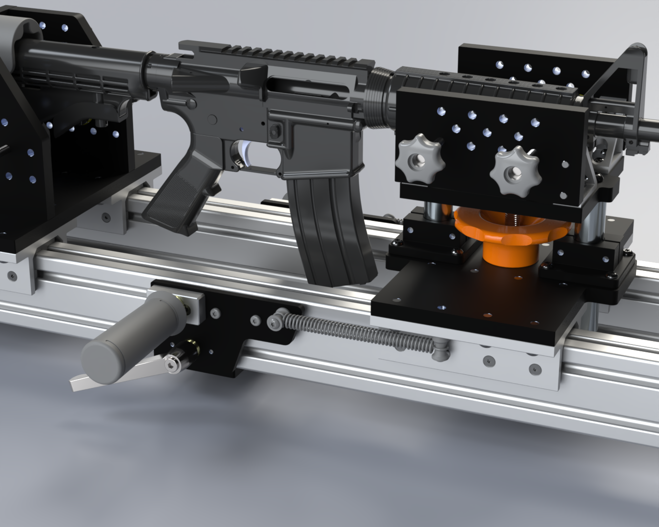 Close up of preloading mechanism for UMPIRE Static.